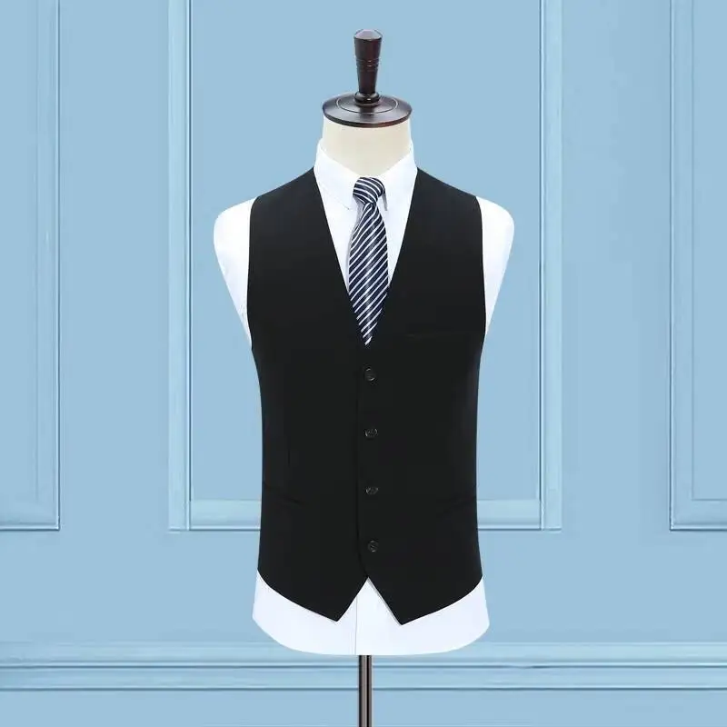 D1165 Groom Suit Vest Non-ironing Men\'s Vest Korean Slim Waistcoat Vest