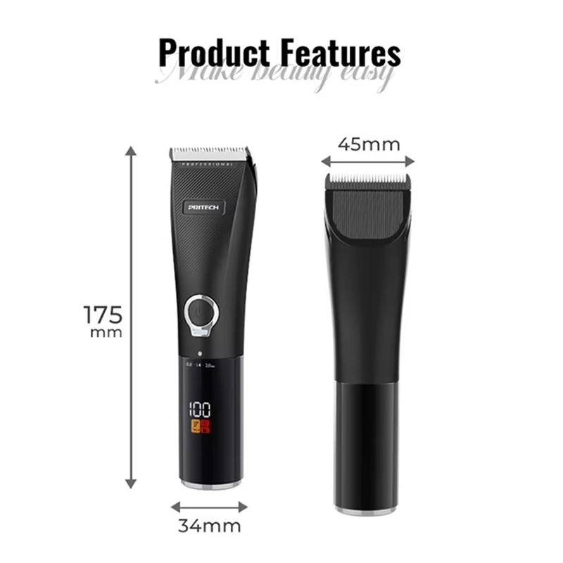 Youpin Pritech مقص الشعر المهنية الشعر المتقلب شاشة الكريستال السائل USB قابلة للشحن لصالون الرجال قص الشعر آلة الحلاق #6