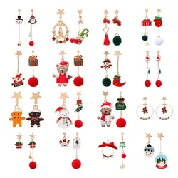 2022 Fashion Christmas Dangle Earrings for Women Lovely Christmas Tree Santa Claus  Elk Drop Earrings New Year Xmas Jewelry Gift