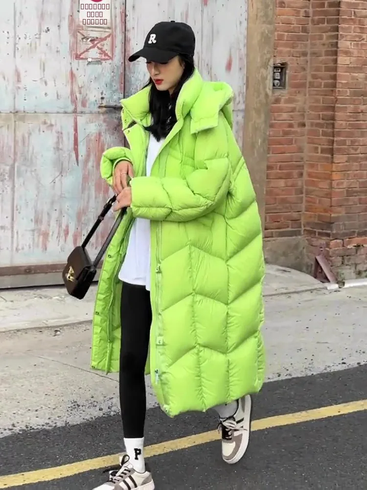 

Белое пуховое пальто женское, свободного кроя, с утолщенной флисовой подкладкой, теплое, с длинными рукавами, для повседневной носки, в корейском стиле