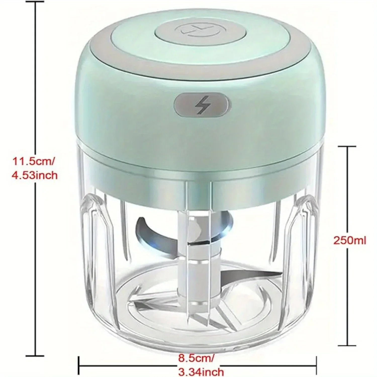 Electric Garlic Chopper Portable USB Charging Garlic Vegetable Chopper 250ml, Vegetable Blender