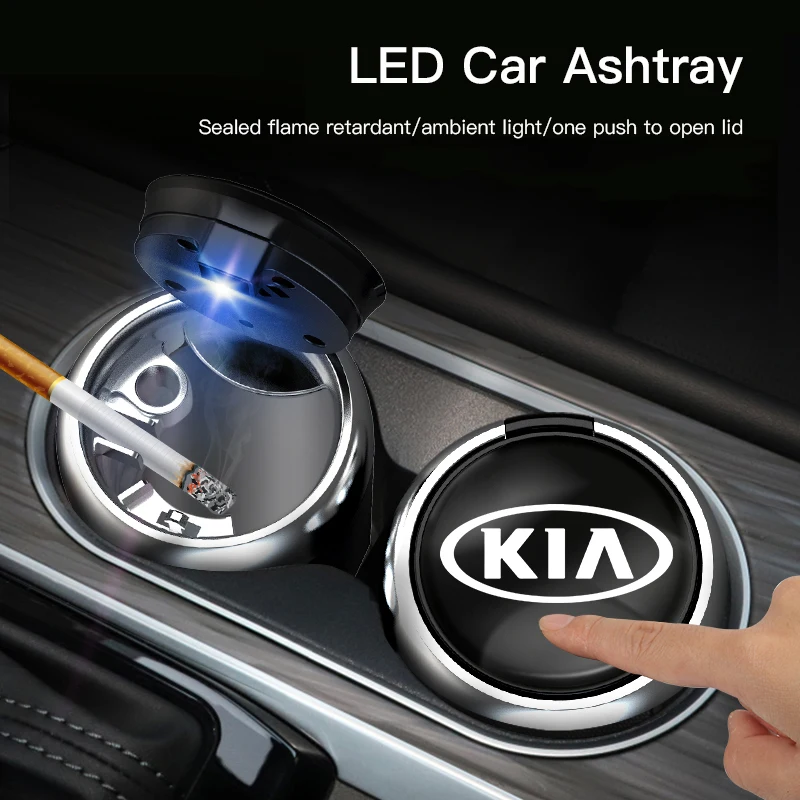 Portable car ashtray with indicator light For Kia Sportage Ceed Picanto Rio ProCeed Niro Morning Stonic Forte 3 4 K7 K5 K8 K3 K9