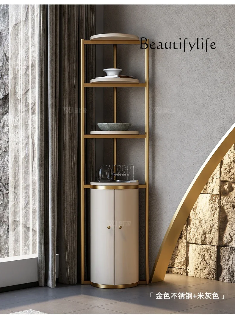 kk Italian Minimalist Corner Cabinet Living Room Corner Shelf Wall Triangle Wine Cabinet Locker