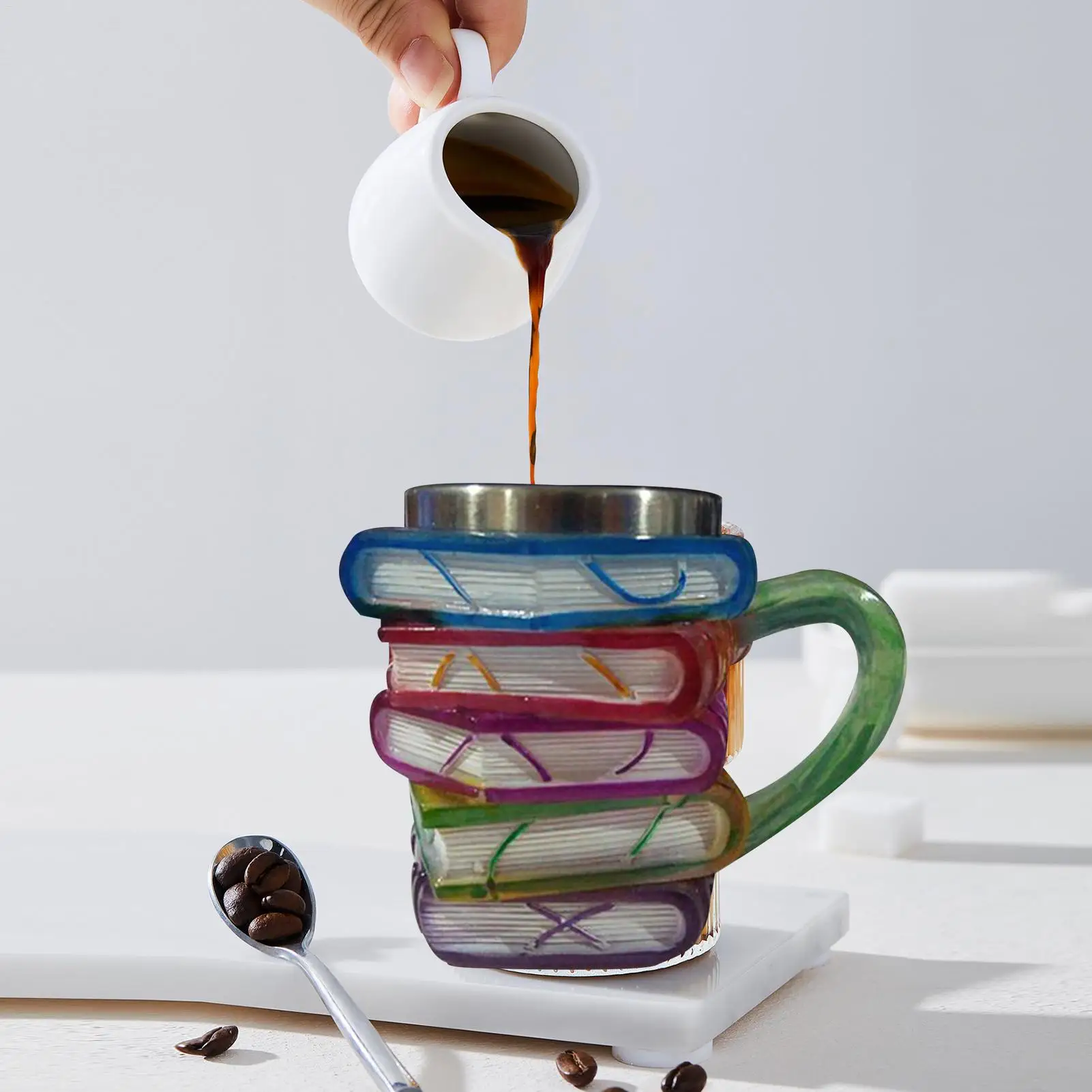 كتاب كوب القهوة كوب الحليب مع مقبض كوب عتيق أدوات الشرب الجمالية لمجموعة الدراسة مكتبة الأدب عشاق المطبخ