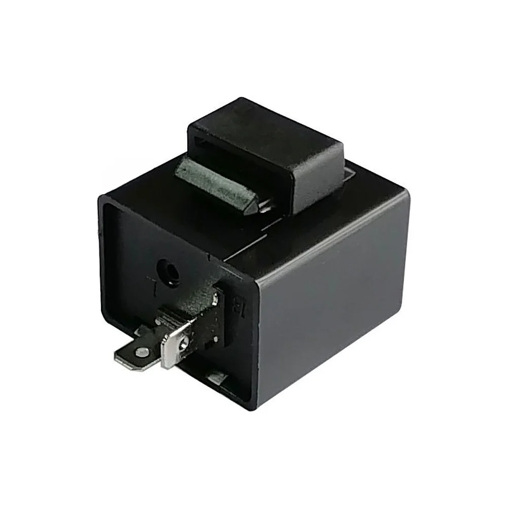 12V LED Motorcycle Flasher Relay With Buzzer, 2-Pin Turn Signal Controller For 8W-100W Load, Black ABS Housing