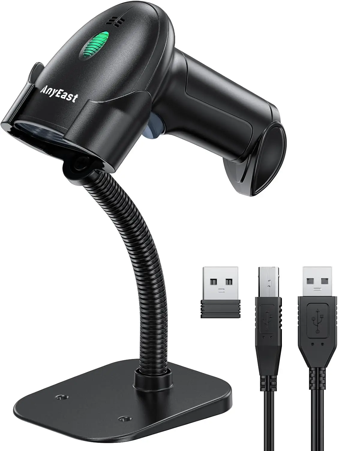 

Bluetooth Barcode Scanner with Stand, Wireless 2D 1D QR Code Reader for POS Computer Inventory