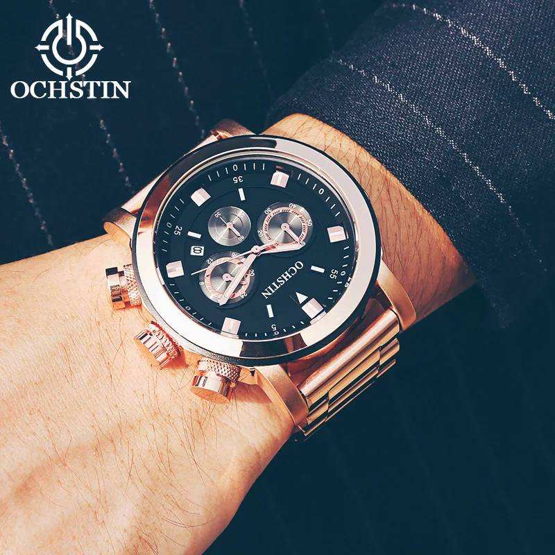 Ochstin-Montre à quartz étanche multifonction Voyager pour homme, montre à mouvement, mode décontractée, nouveau, 2024