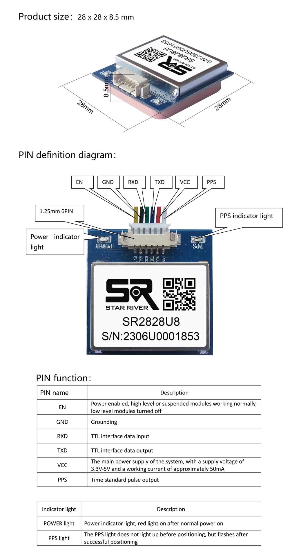 SR2828U8 GPS/BDS GNSS-Modul Gmouse mit Antenne TTL 1–10 Hz mit Flash Flight Control Modul