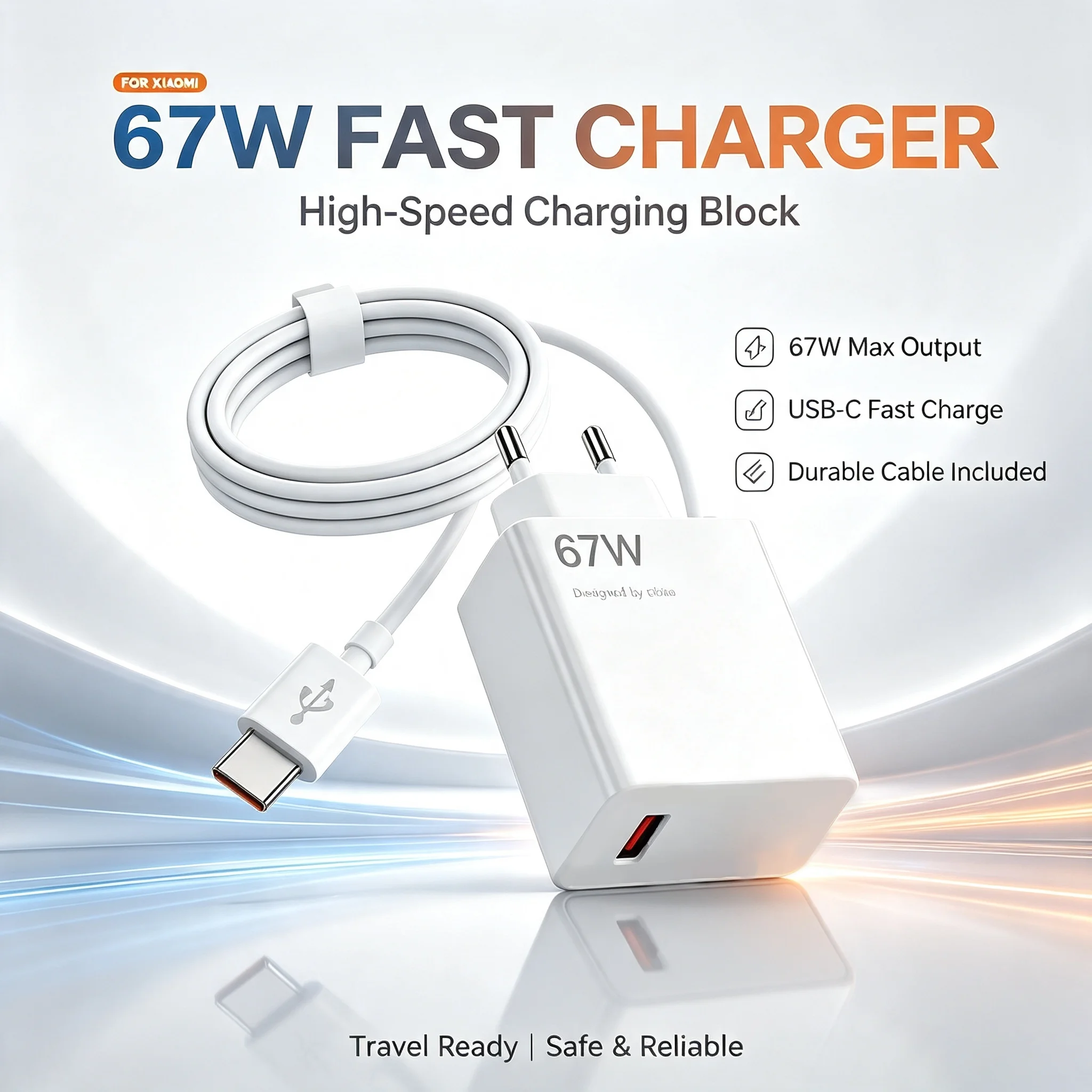 67W USB Fast Charger For Xiaomi 14 13 12 11 Ultra For Redmi Note 12T13 Pro Turbo Quick Charge Type C Cable Fast Charging Adapter