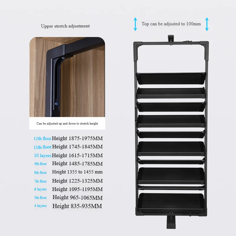 Rotating Shoe Rack Multi-layer Cabinet 360-degree Custom Telescopic Shoe Rack Home Cloakroom Swivel Aluminum Alloy