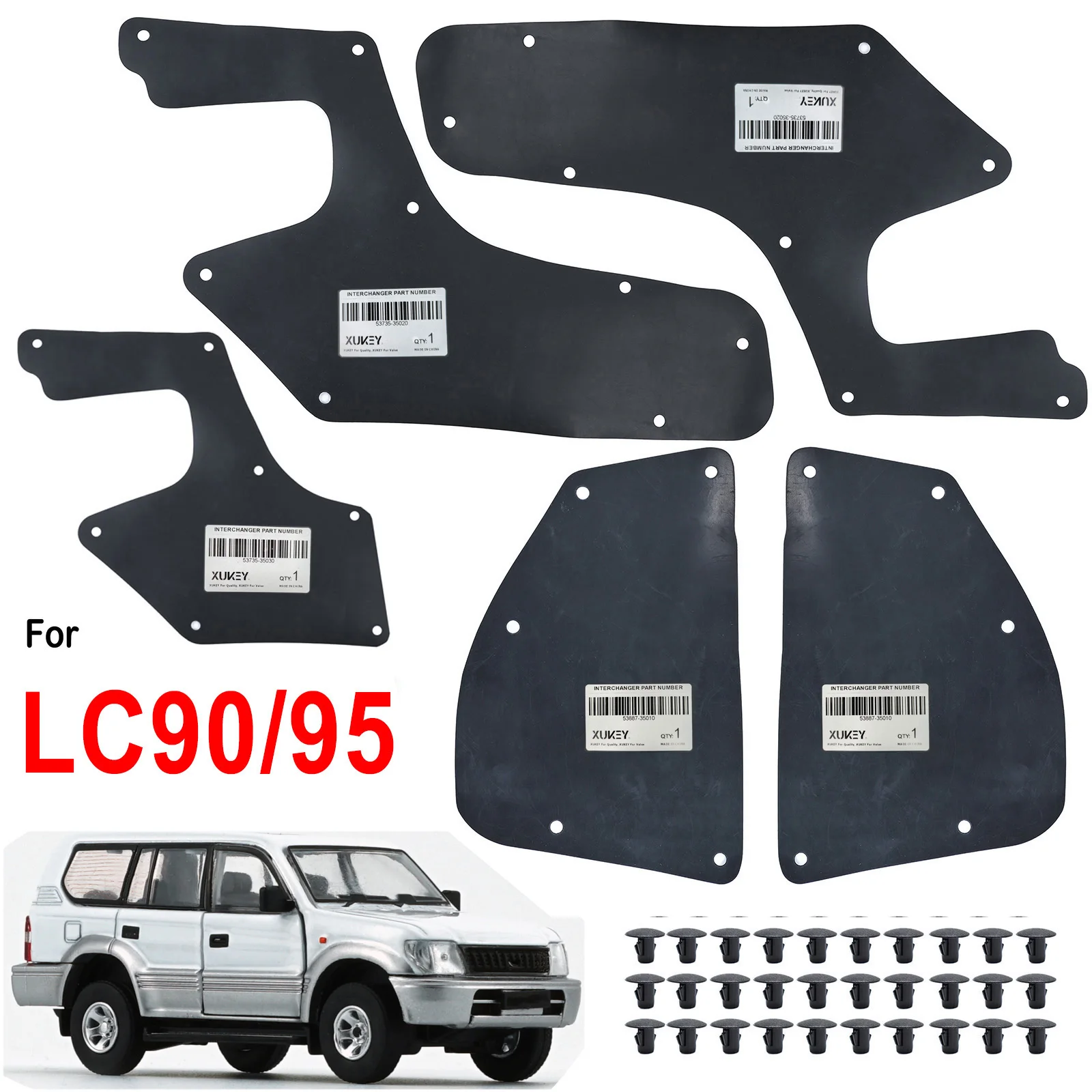 5X For Toyota Land cruiser Prado Colorado J90 1996-2002 Inner Fender Seals Engine Splash Shields Liner Apron Rubber Guard Clips