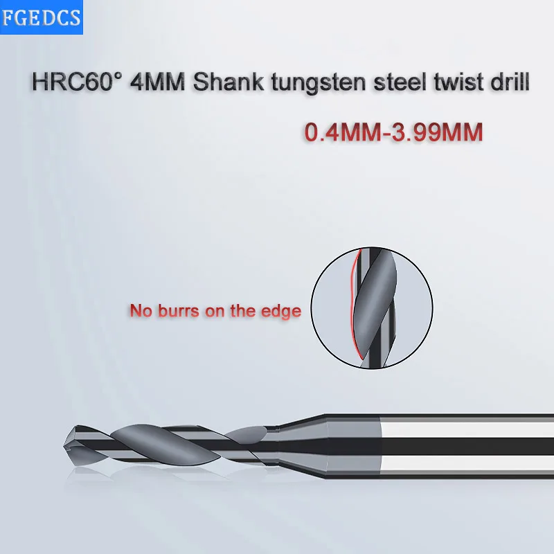 Imagem -03 - Broca de Carboneto Sólido Micro Mini Bits Cnc Metal Hole Ferramentas de Usinagem Alumínio Aço Twist d4 mm Shank 1.67 a 2.91 mm