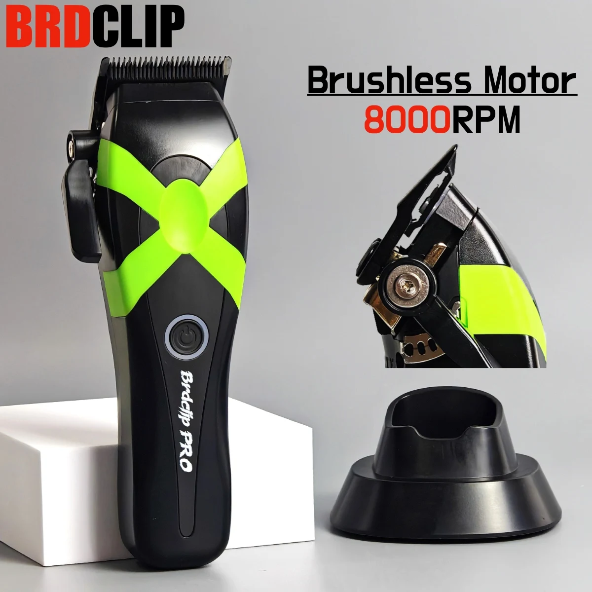 

Профессиональная электрическая машинка для стрижки волос, 8000 об/мин, бесщеточный двигатель, 5 лезвий, adju с основанием DLC Fade Blade, парикмахерская, триммер для волос