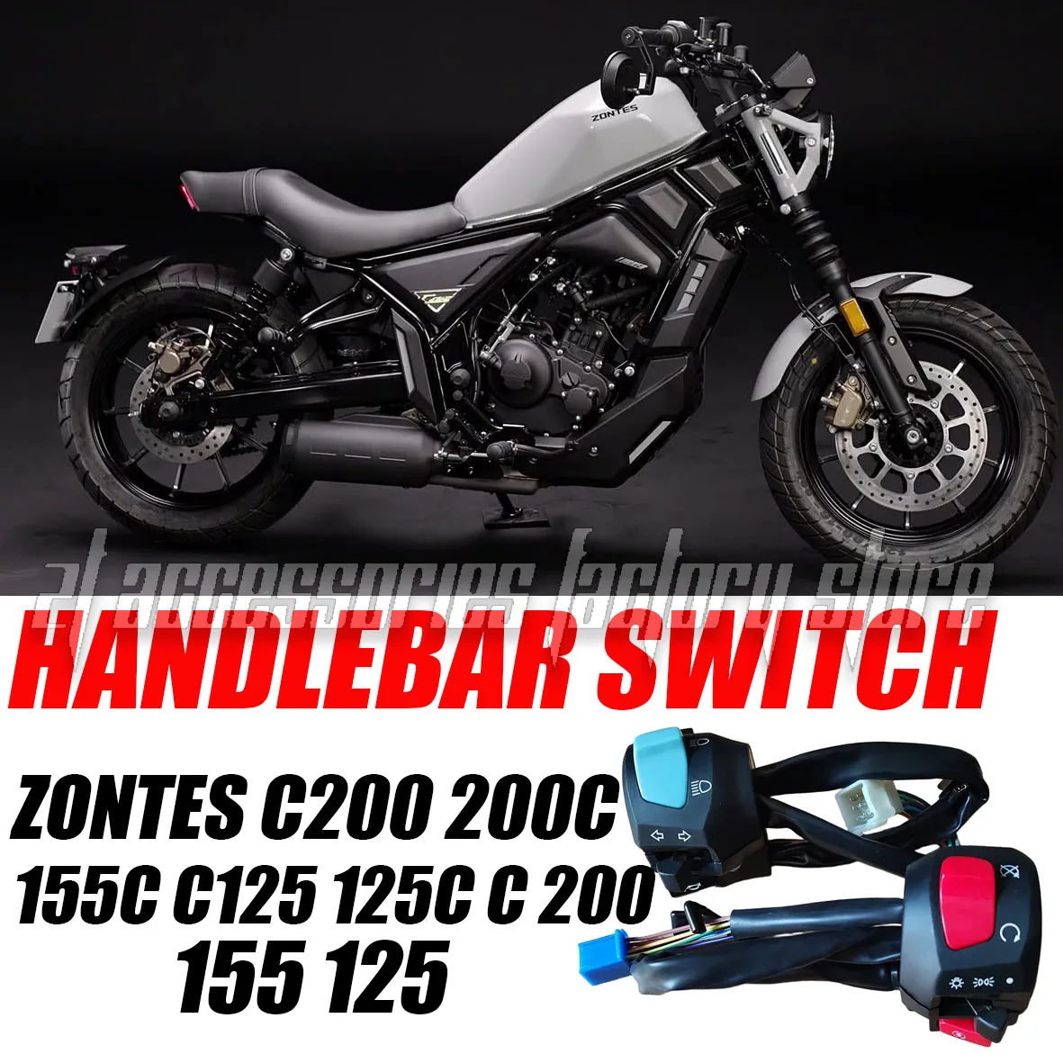 

Motorcycle handlebar switch with choke horn turn signal headlight electric suitable for ZONTES C200 200 C C155 155 C C125 125CC