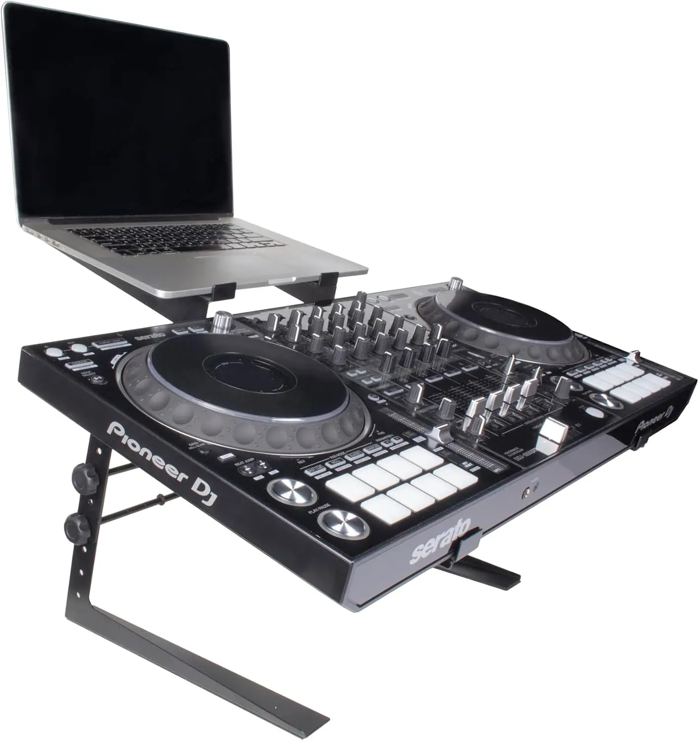 

Portable Dual DJ Controller Stand with Adjustable Height, Durable for Home and Travel Use