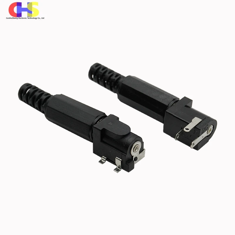 10pcs ​​DC-005 Power Connector Kit Male/Female Socket Plug 5.5x2.1/2.5mm &3.5x1.3mm Ports Right Angle PCB Mount Terminal​​ DC005