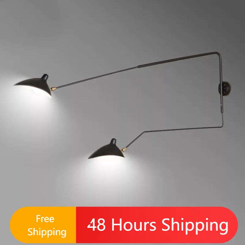 

Vintage Adjustable Wall Lamps for Bedroom Living Room Retro Loft Industrial Sconce Light Background Rotating Lighting Decoration