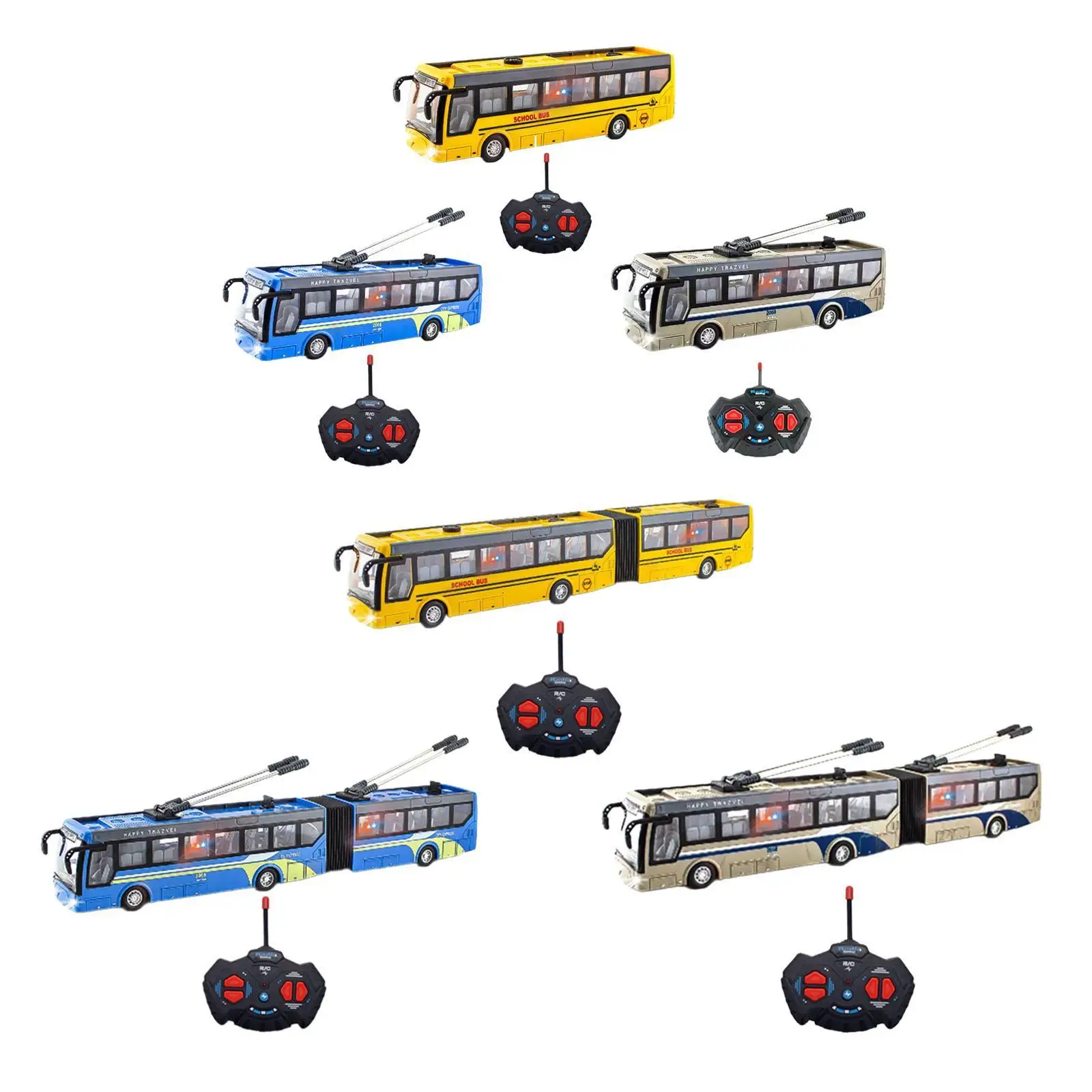 Autobús de juego a escala 1:32, autobús escolar de juguete, camión electrónico, coches RC, vueltos a la derecha, regalos para niños, autobús escolar RC recargable en todas las direcciones