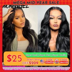 Wow Angel Glueless 250% Echt HD Spitze Schließung Perücken 7X7/6x6/5X5 HD Verschluss Perücke Körper Welle Vor Gezupft Menschliches Haar Perücken Für Frauen
