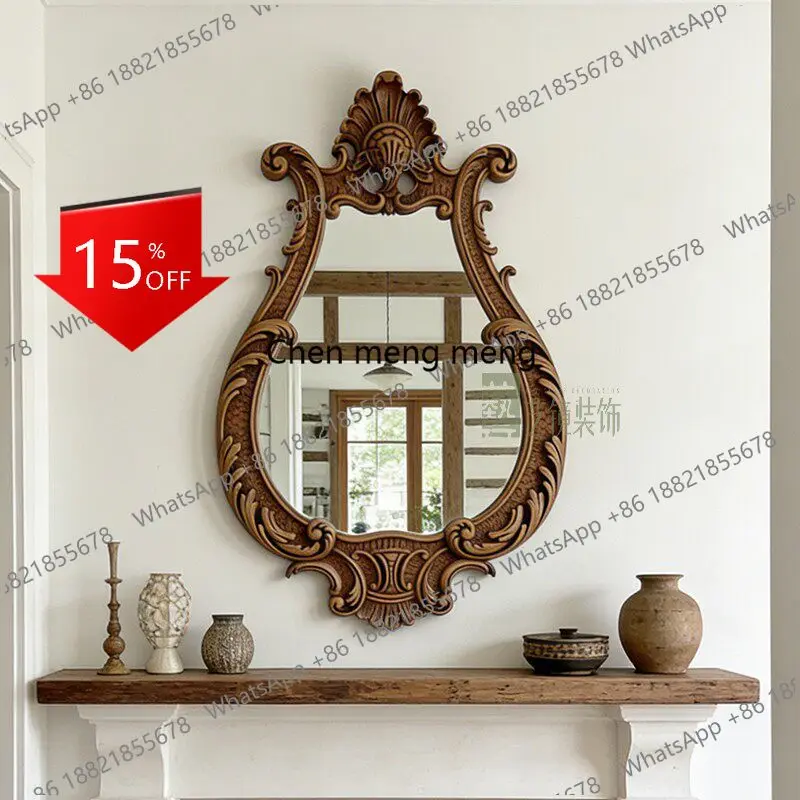 R134 American style wall-mounted makeup mirror antique vanity mirror French bathroom decorative mirror