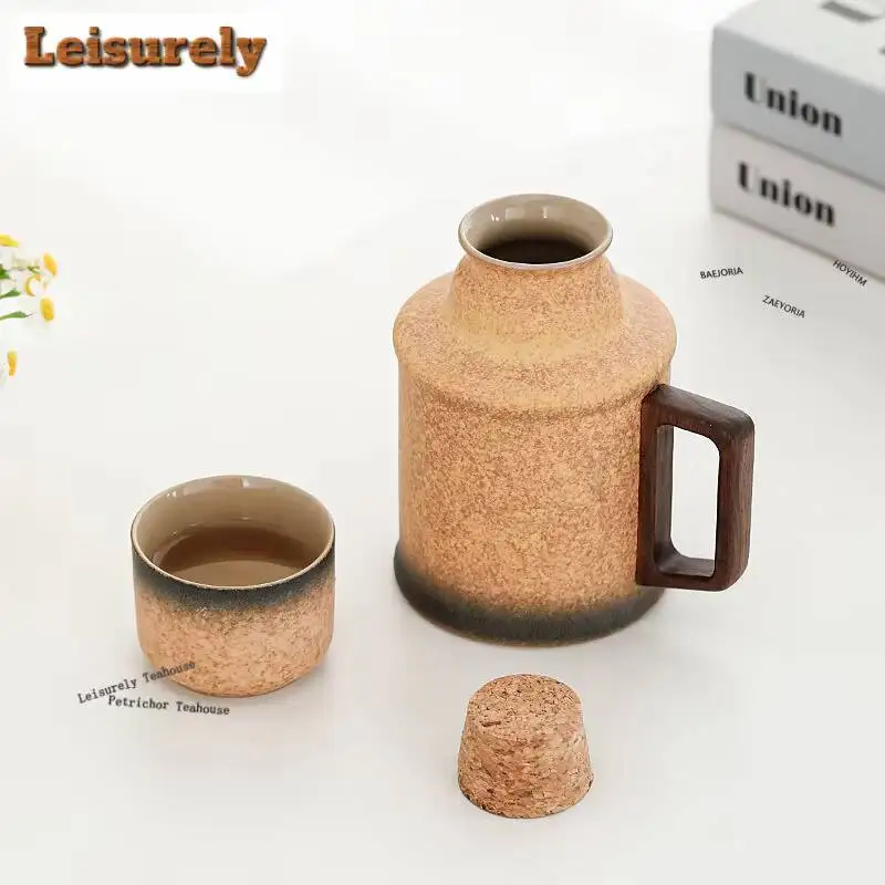 600ml Bluestone Glaze Teapot Antique Tea Infuser Pot Tea Making Kettle With Strainer Flower Tea Cafes Accessories Collection