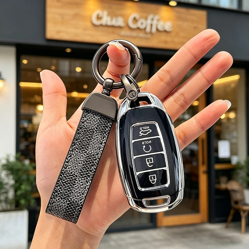 4 Buttons Car Remote Key Case Cover for Hyundai Palisade Limited 2020 Palisade SEL 2023 Elantra Sel Elantra Santa Fe Veloster