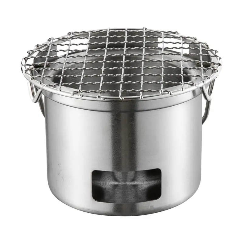 Estufa de Camping al aire libre, estufa de barbacoa de acero inoxidable, Mini estufa de leña, estufa de supervivencia para mochilero, cocina de barbacoa de Picnic