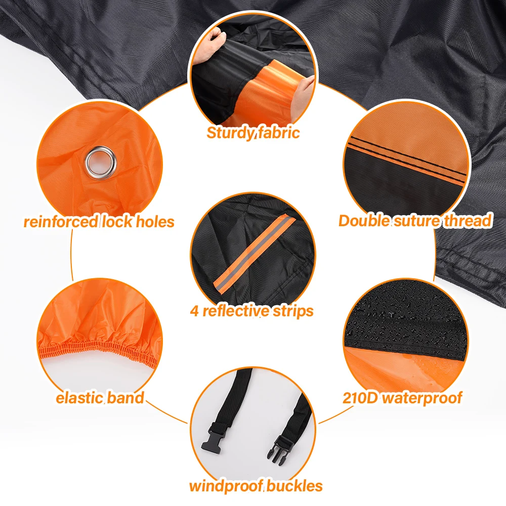 XXXXL Motorbike Protection Cover Waterproof Dustproof Wear-Resistant Fabric Motorbike Cover Motors Dust Rain UV Protector Cover