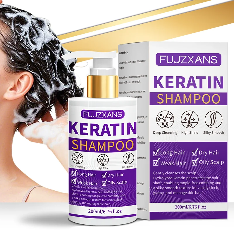 

Keratin Shampoo for Hair Treatment Smooths Cuticles Strengthens Hair Enhances Shine Color Lock Reduces Breakage for Damaged Hair