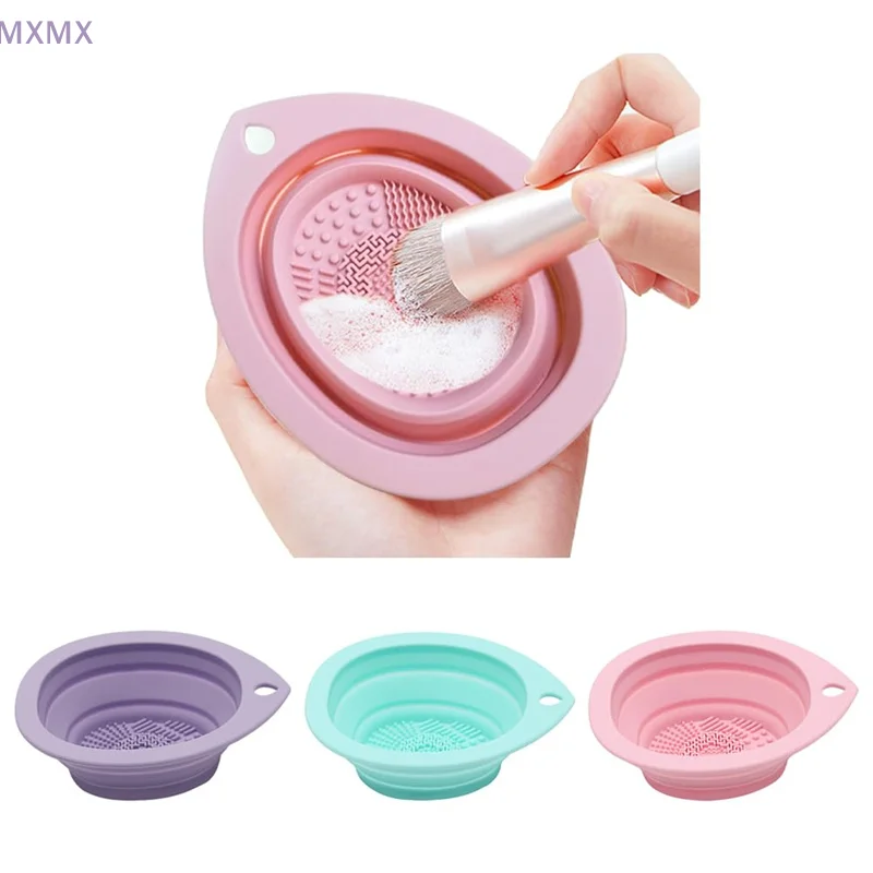 1 Pcs Silicone Foldable Makeup Brush Cleaner Scrubber Bowl Portable Washing Tool Cosmetic Brush Cleaner