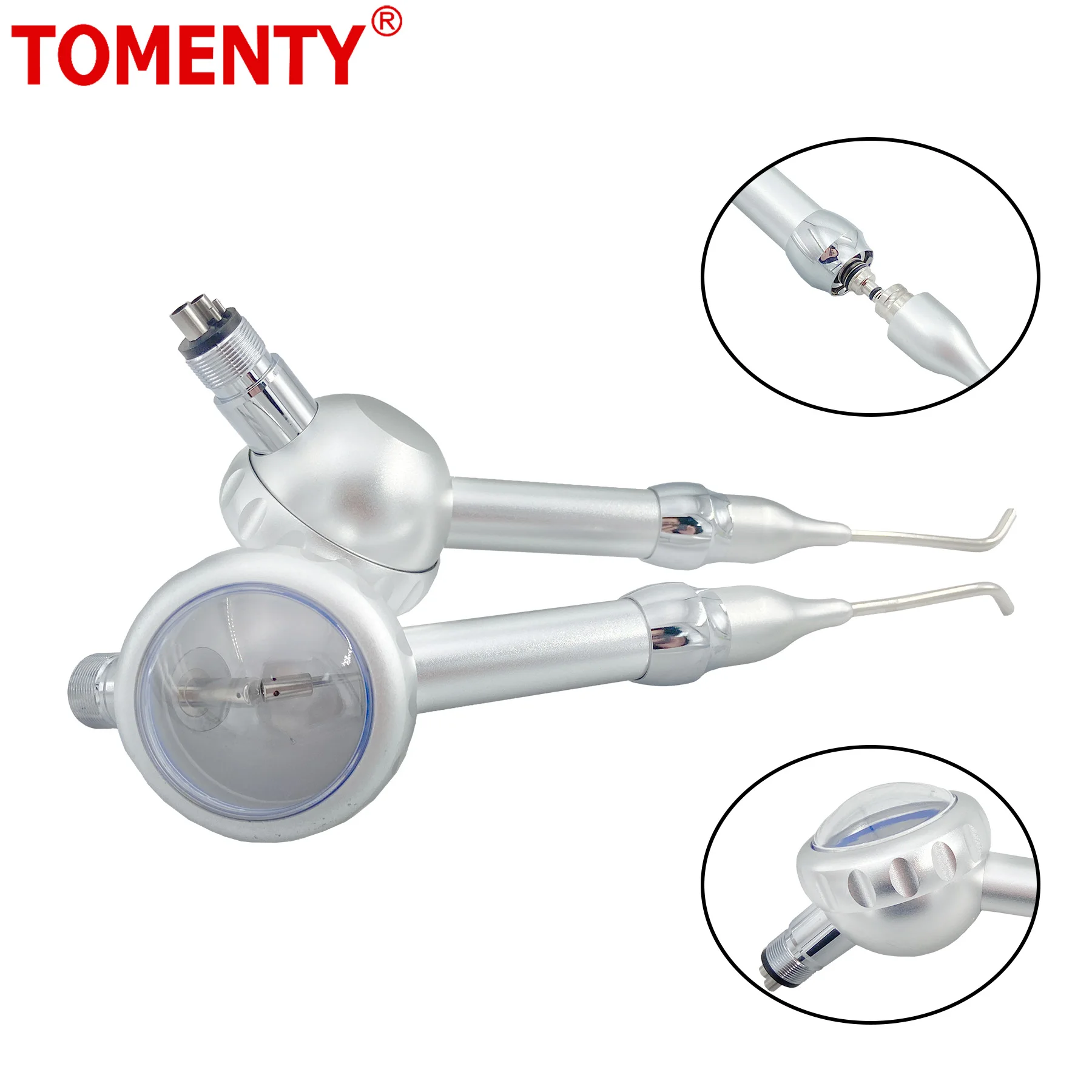 TOMENTY Dental Air Water Polisher Jet Air Teeth Whitening Spray for Flow Oral Hygiene Cleaning Prophy Dental Equipment 2/4 Holes