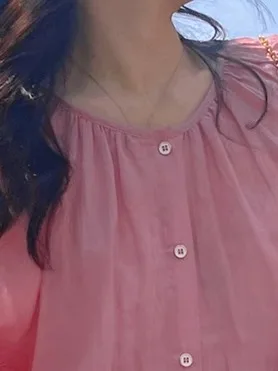 Sweet Sle Coreano rotondo Ne Long Sve Donna irt Trendy Riduzione dell'età Primavera Autunno Casual Pendolarismo Taglio dritto Top in seta