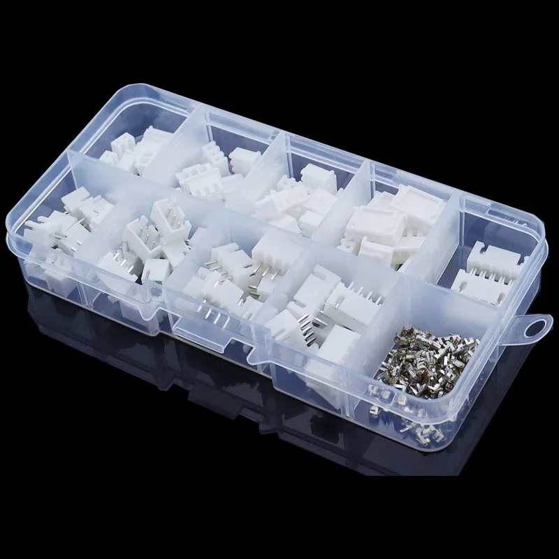 230 Pcs XH2.54 2p 3p 4p 5pin 2.54mm Pitch Terminal Male And Female Housing Kit Pin Connector Kit Connectors Adaptor XH Kits Box