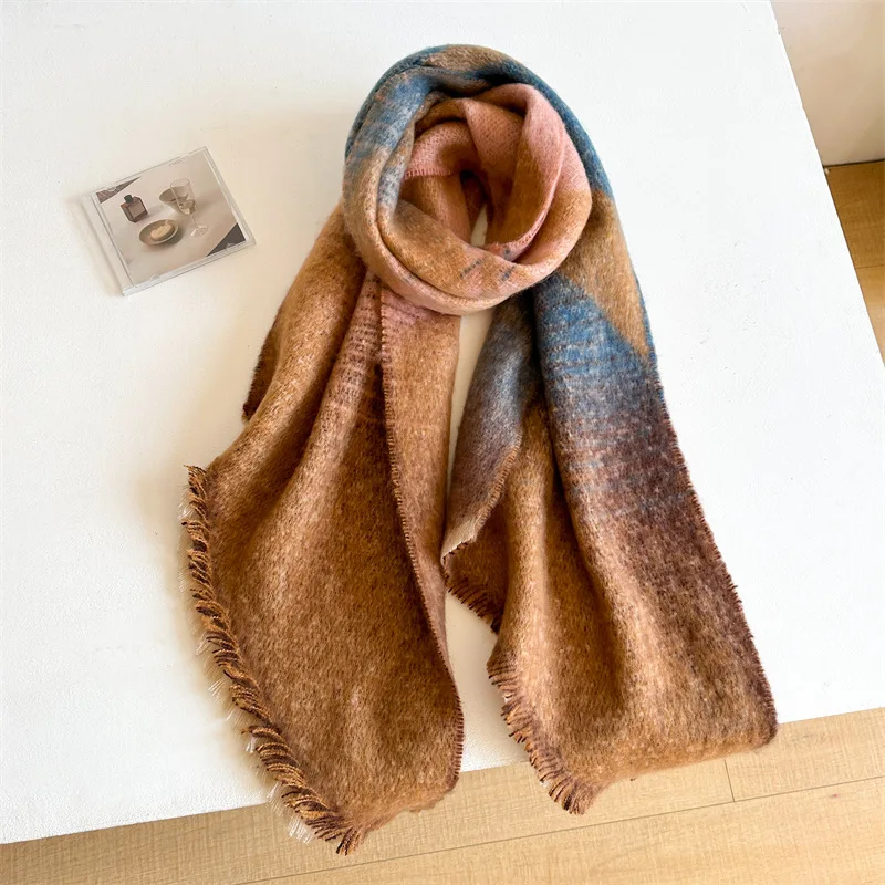 Men Women Vintage Scarf Autumn Winter Warm Imitation Cashmere Scarve For Female Outdoor Wrap Neckerchief Shawl Foulard Bandana