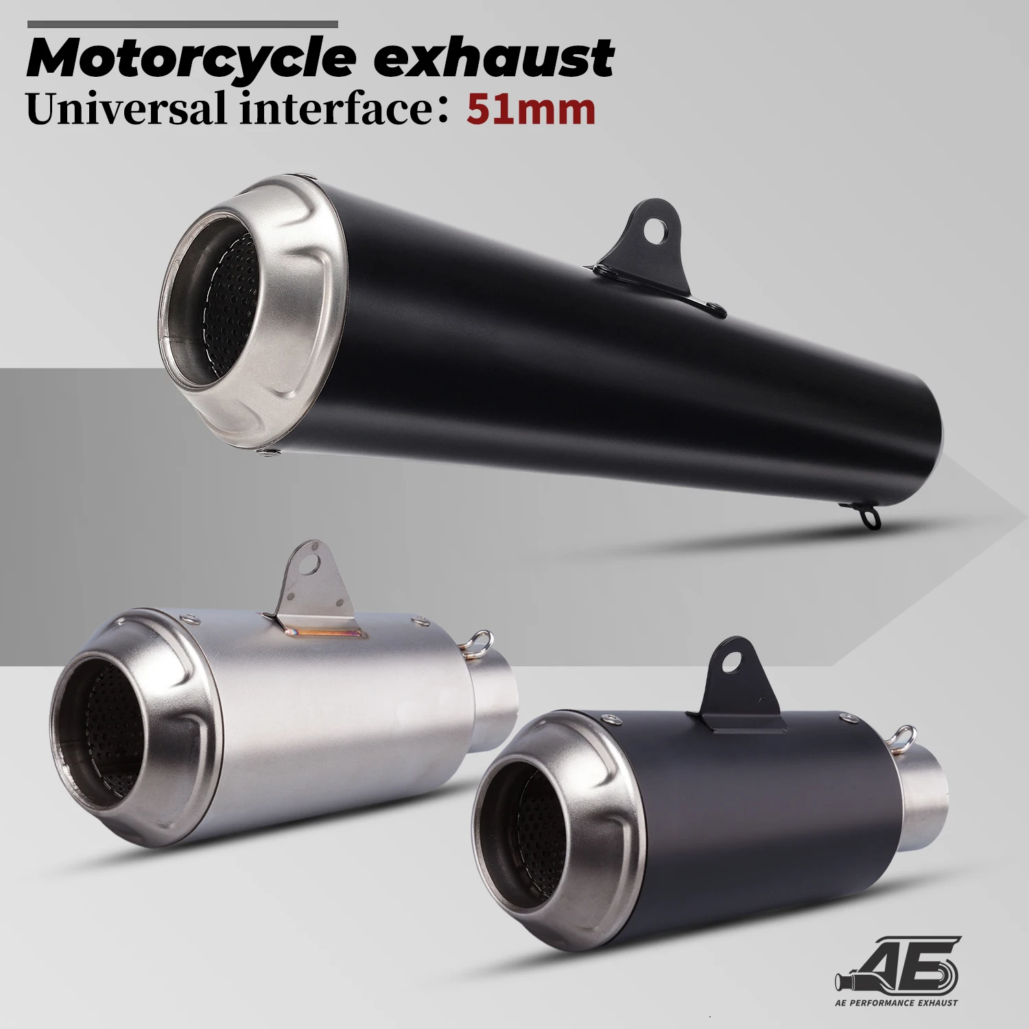 

Универсальный мотоциклетный глушитель 51 мм, аксессуары для выхлопной системы, выхлопная труба для cb150r Z900 MT03 NINJA250 CB400X R25 ZX4RR