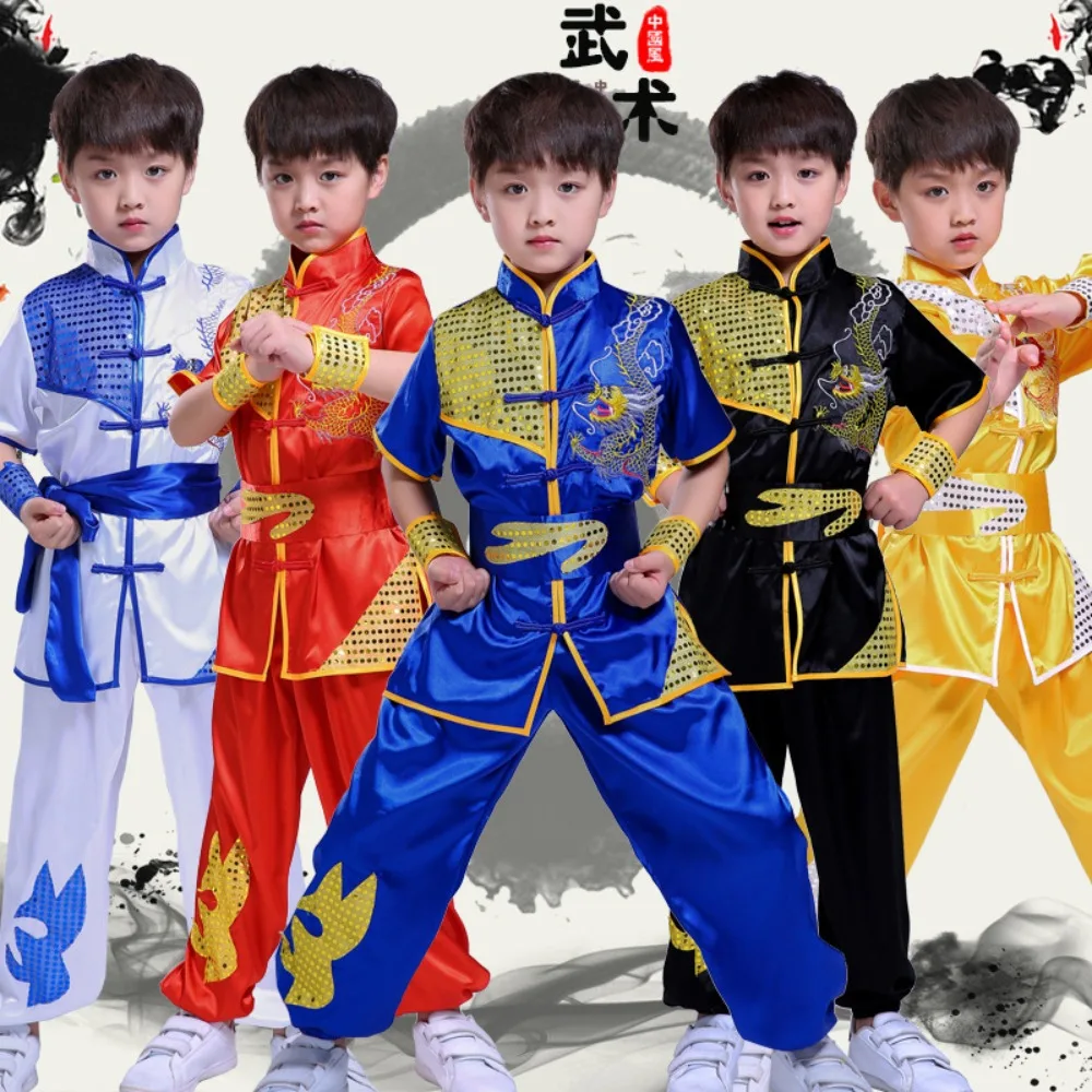 Wushu Suit Cosplay Costumes Stage Kids Clothes Children Clothing Ethnic Style Chinese Performance Tai Chi Uniform Kung Fu Set