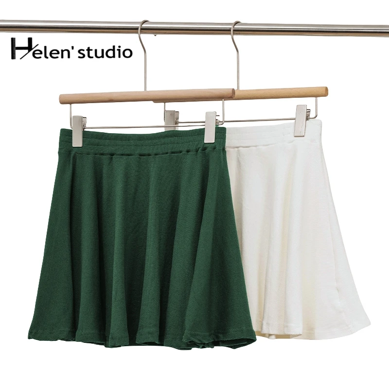 Casual Pleated Skirt Women Cotton Fashion Summer Versatile Mini Skirt Female Clothing Clearance