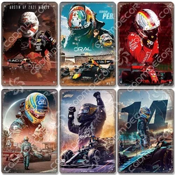 Vintage Racer Poster Metal Tin Sign, Car Race Metal Plaque, Garage Racing Club Home Wall Art Decoration 20x30cm