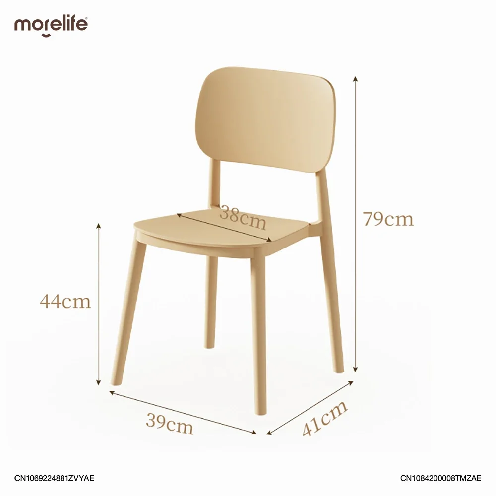 Krzesło do jadalni z oparciem w stylu skandynawskim Nowoczesne proste grube wygodne przedłużone plastikowe stołki Komercyjne krzesła biurowe Meble LF