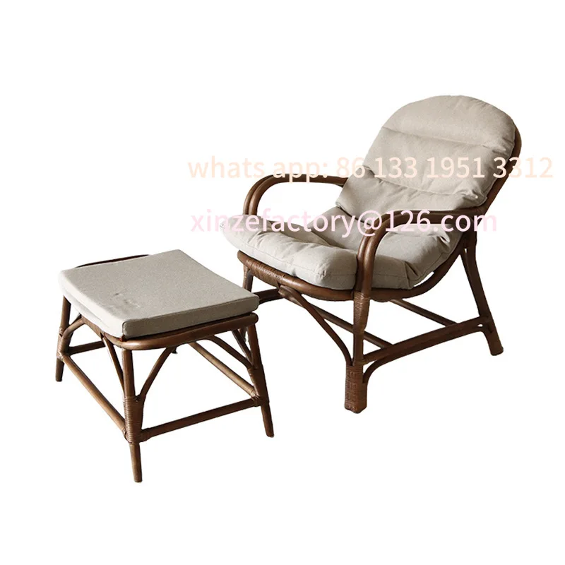

Natural rattan leisure sofa chair living room single wabi sandy wind bed and breakfast balcony courtyard