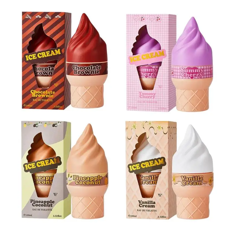 Perfume con Aroma a Helado, Chocolate, Piña/Vainilla, Fragancia Gourmand, Aroma a Cono, Suave, No Irritante, Perfume para Mujer