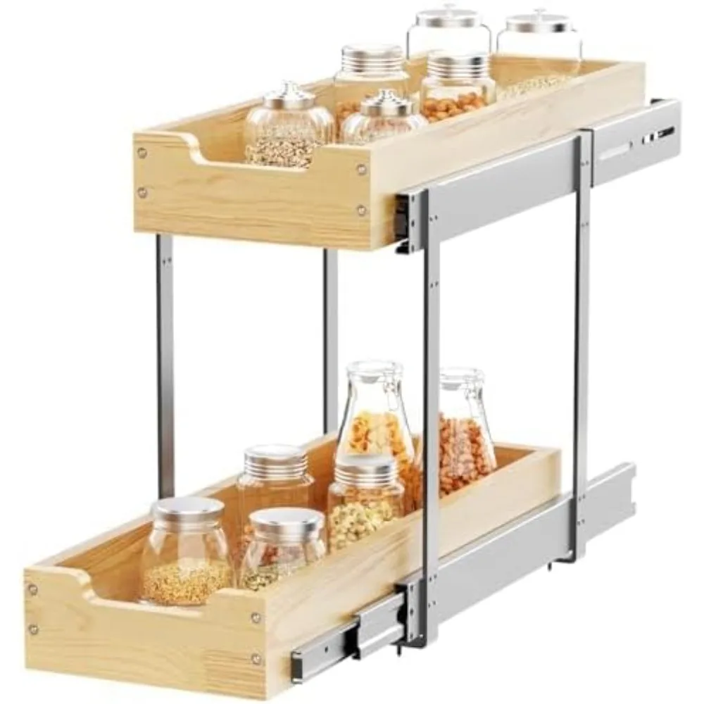 منظم خزانة خشبي قابل للسحب 2 ربطة عنق 9 وات × 21 د، أدراج منزلقة شديدة التحمل لتخزين الخزانات الداخلية وتنظيم كي #1