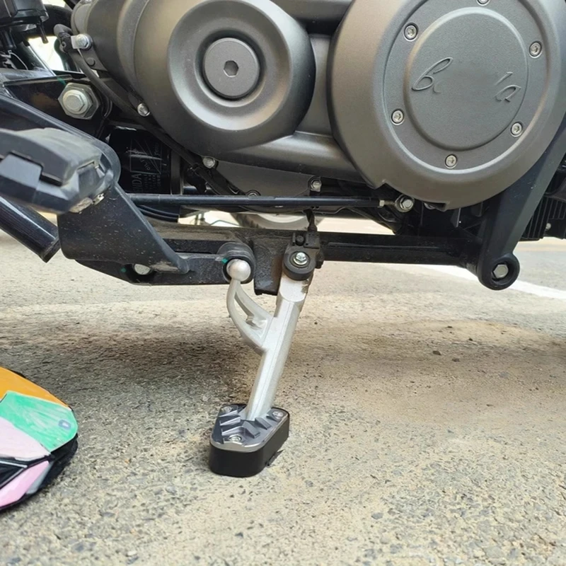 Aluminum Alloy Material Motorcycle Kickstand Side Stand Foot Pad FOR Benda Chinchilla 500 Chinchilla500 Enlarger Extension Plate