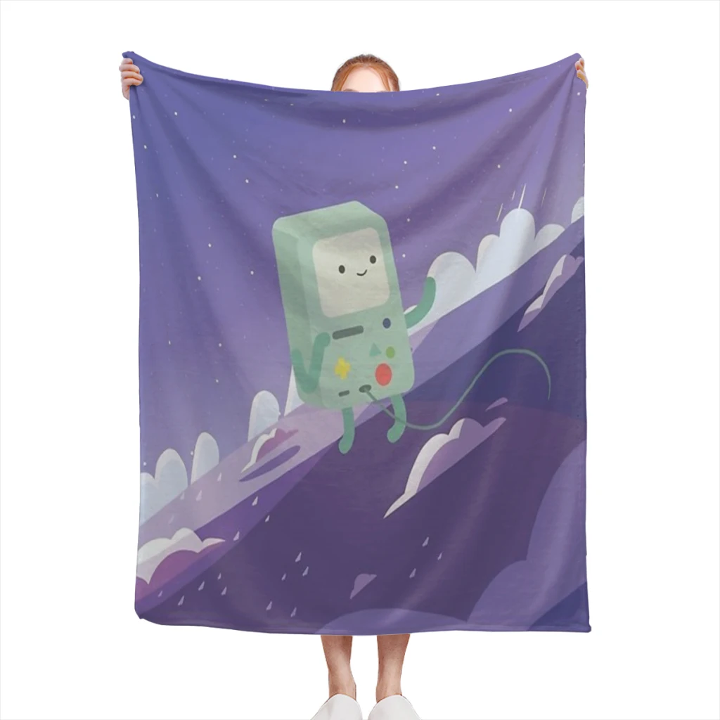 

Floating Bmo (Adventure Time) Comfortable Flanne Blanket Soft comforter sets throw for Couch Warm Flannel Blankets Bedroom