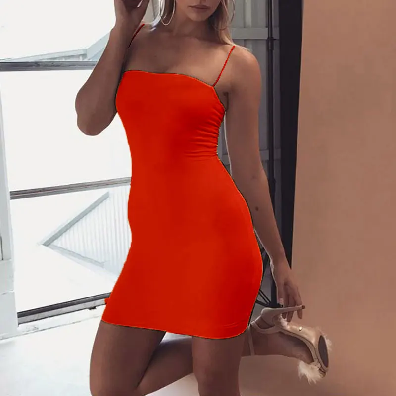 Womens Summer Backless Bodycon Sexy Mini Dress Y2k Fashion Spaghetti Strap Dress Sleeveless Solid Leisure Elegant Skirt Vestidos