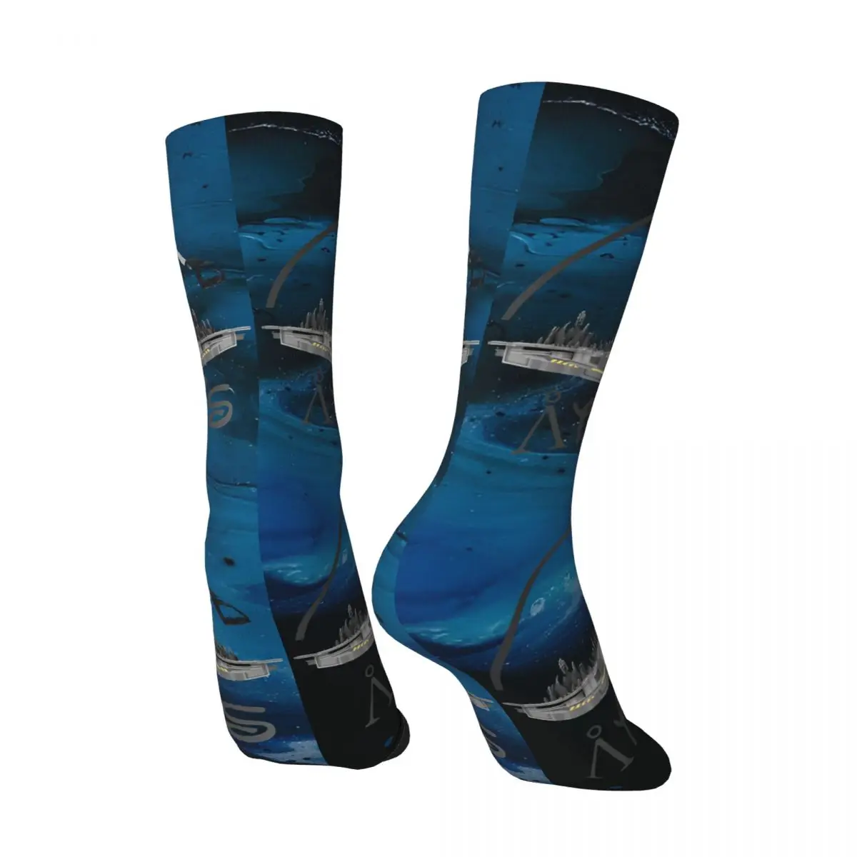 Retro Stargate Herren Kompression socken Unisex A-Atlantis Street Style Muster gedruckt Neuheit Crew Socke