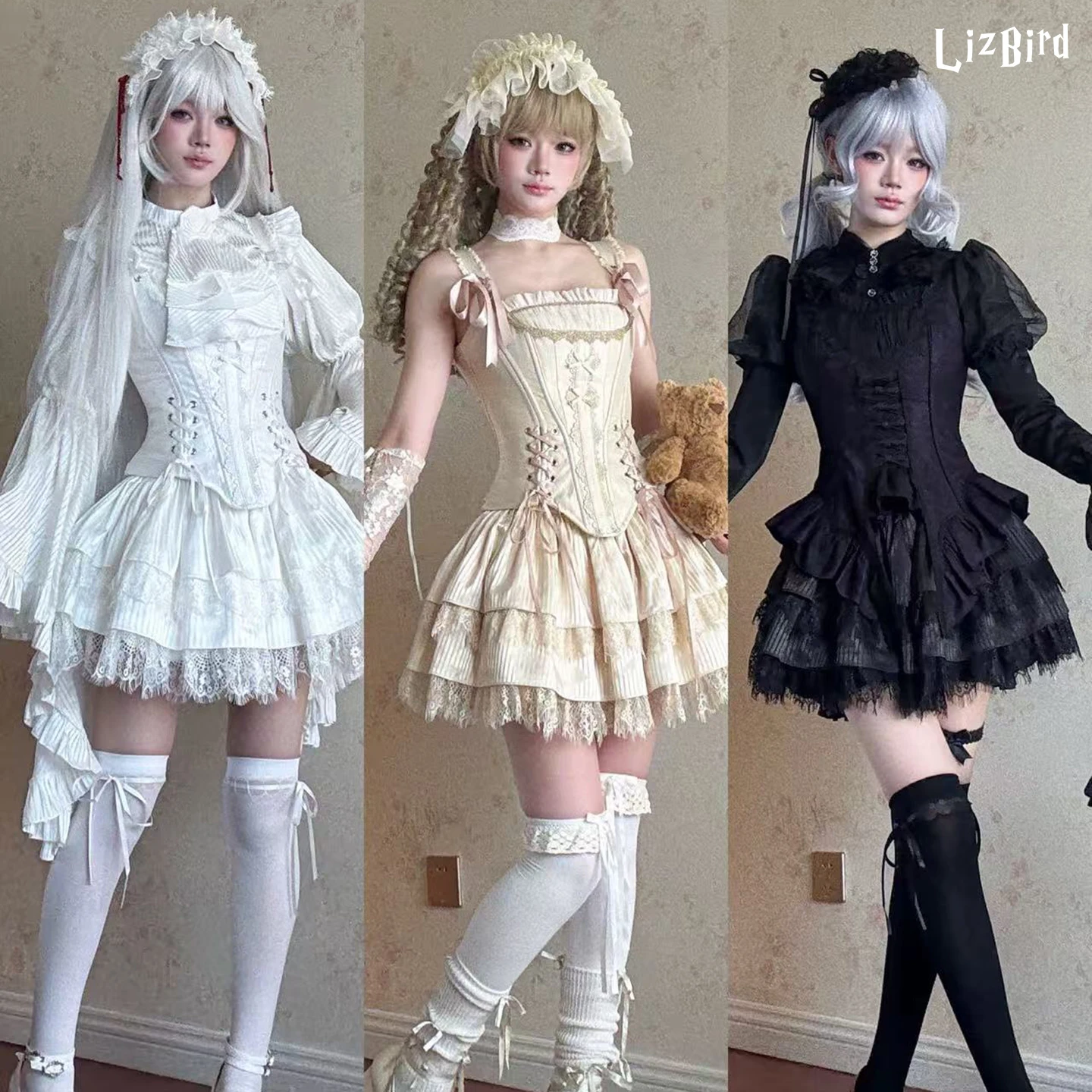 Original Lolita Crinoline Girl's Women Sweet Lace Heavy Industry Elastic Waist Skirt French Elegant Retro Gothic Mini Culottes