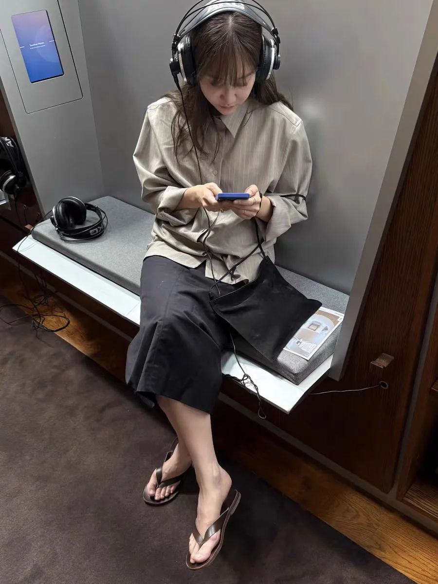 

East Gate винтажная полосатая юбка свободного кроя Lazy Sle с высокой талией тонкая юбка трапециевидной формы женская модная дышащая длинная све