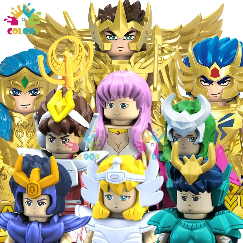 

Kids Toys Golden Warrior Building Blocks Saint Seiya Athena Comic Cartoon Mini Action Figures Toys For Kids Birthdays Gifts