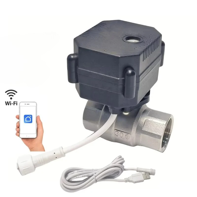 Factory WiFi Graffiti Smart Life Electric Globe Ball Valve Timer Remote Water Flow Control 1/2 Inch 3/4